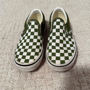 Vans Kids Green and White Checkered Sneakers